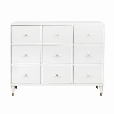 Modern White Nine Drawer Chest (6629790351456)