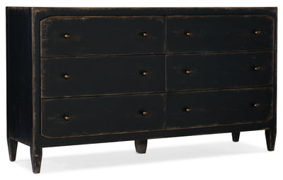 Six-Drawer Dresser- Black - Al Rugaib Furniture (4688710631520)