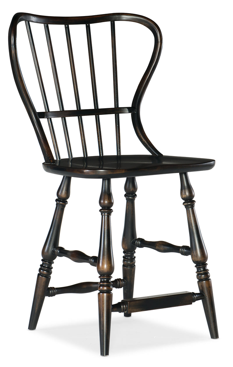 Spindle Back Counter Stool-Black - Al Rugaib Furniture (4688710238304)