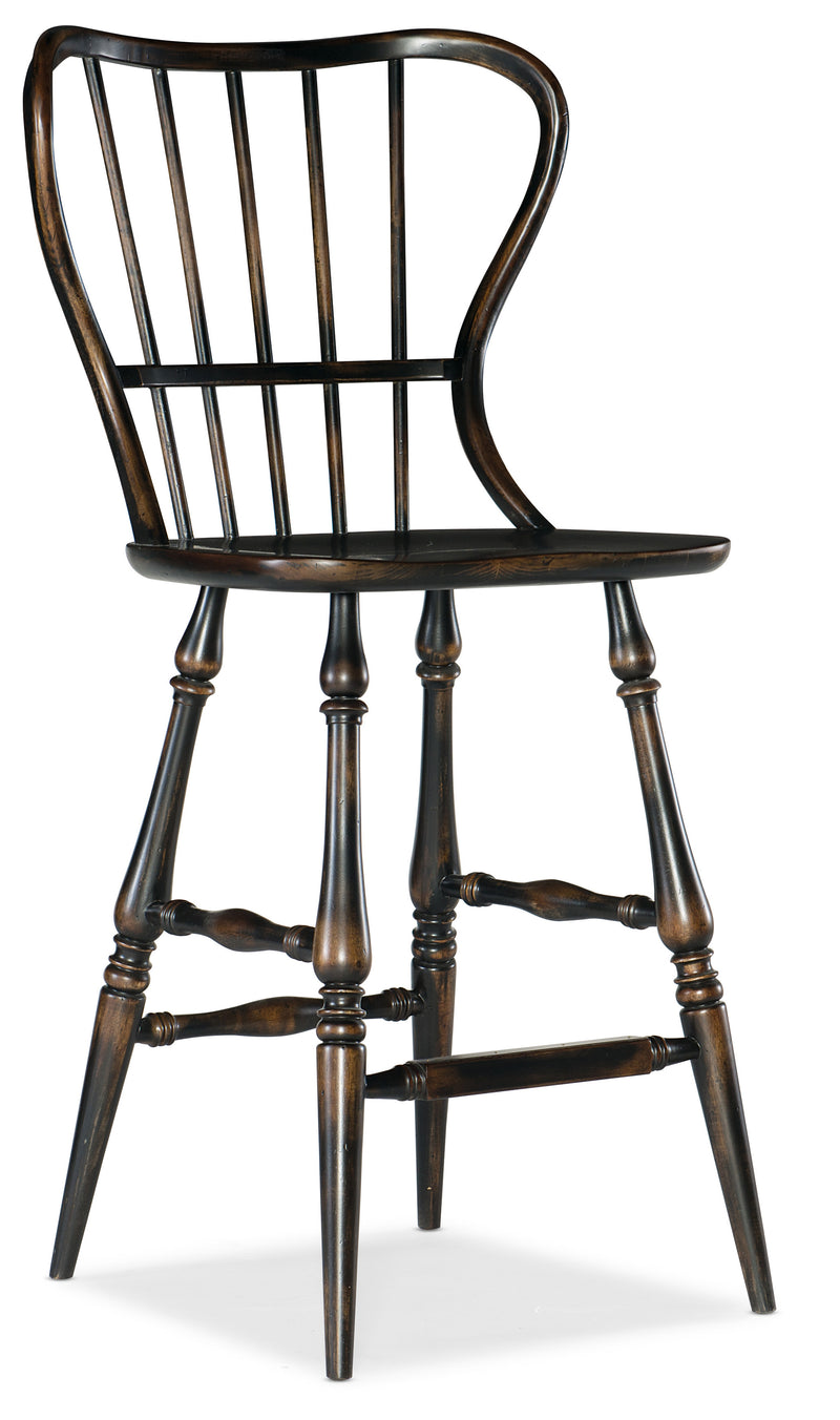 Spindle Back Bar Stool-Black - Al Rugaib Furniture (4688710369376)