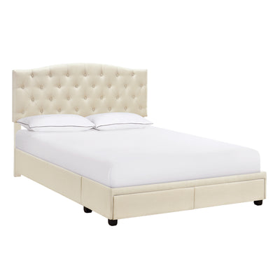 King Tufted Storage Bed - Linen (6629790744672)