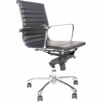 Omega Swivel Office Chair Low Back Black - Al Rugaib Furniture (4583200948320)